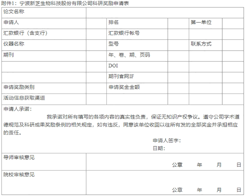 科研獎(jiǎng)勵(lì)申請(qǐng)表